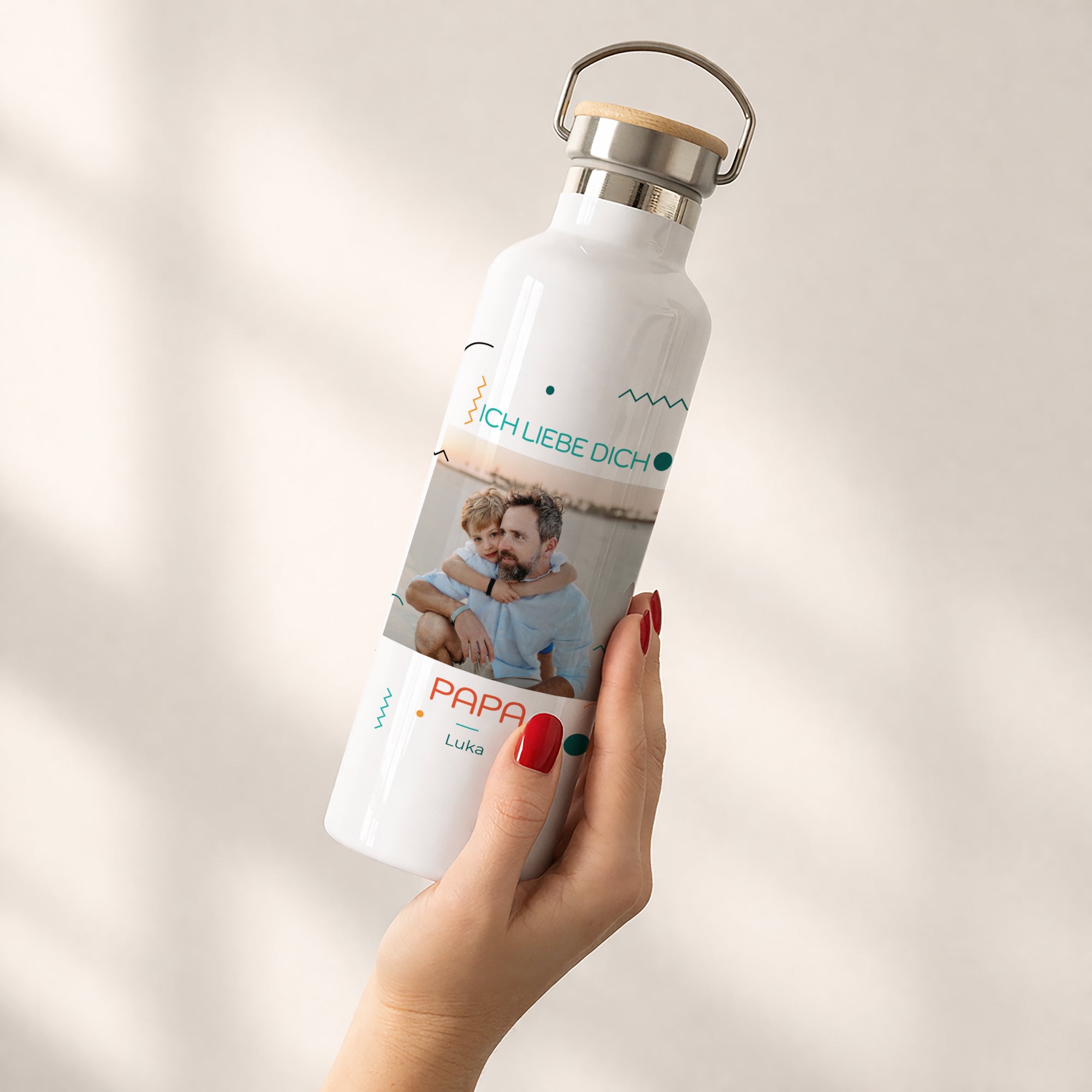 Trinkflasche Objekte 75 cl Ich liebe dich Papa. foto N° 2