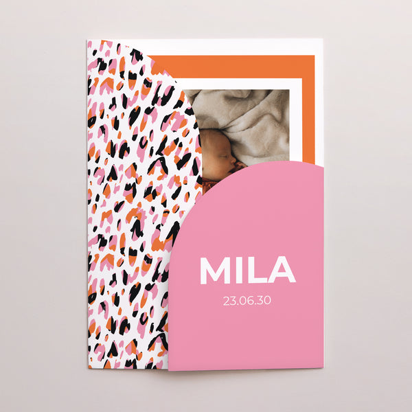 Geburtskarten Hülle für 2 Karten funky Leopard foto