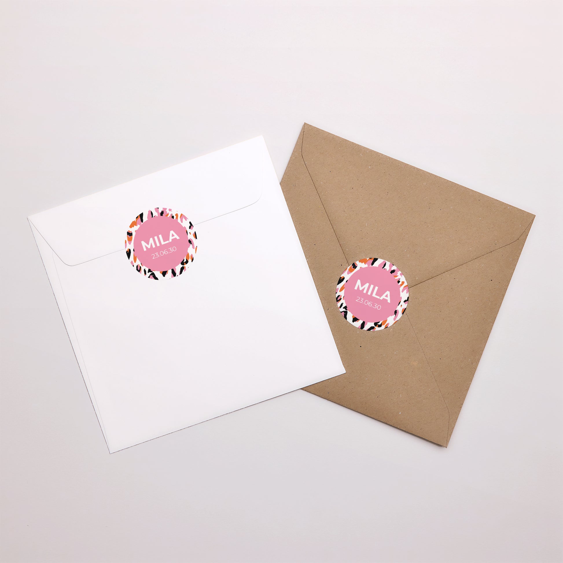 Sticker Geburt Rund funky Leopard foto N° 4