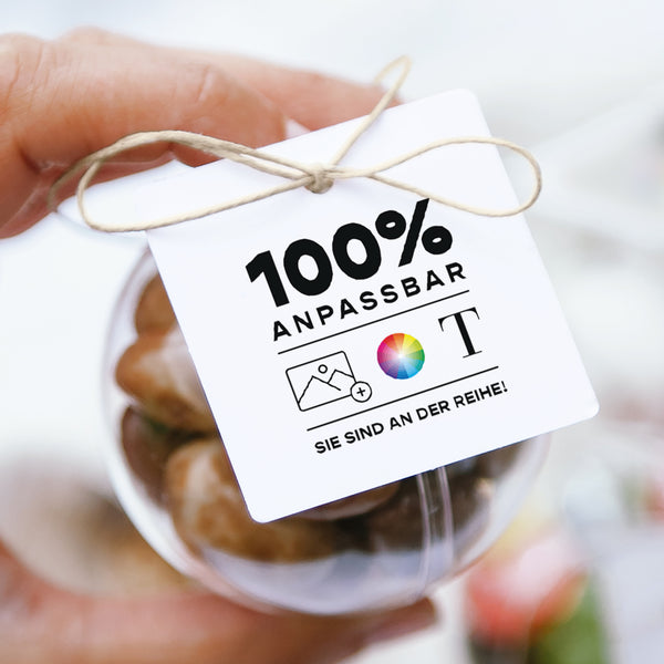 Geschenkbox Hochzeit Kugel mit quadratischem Etikett Mach es selbst VI foto