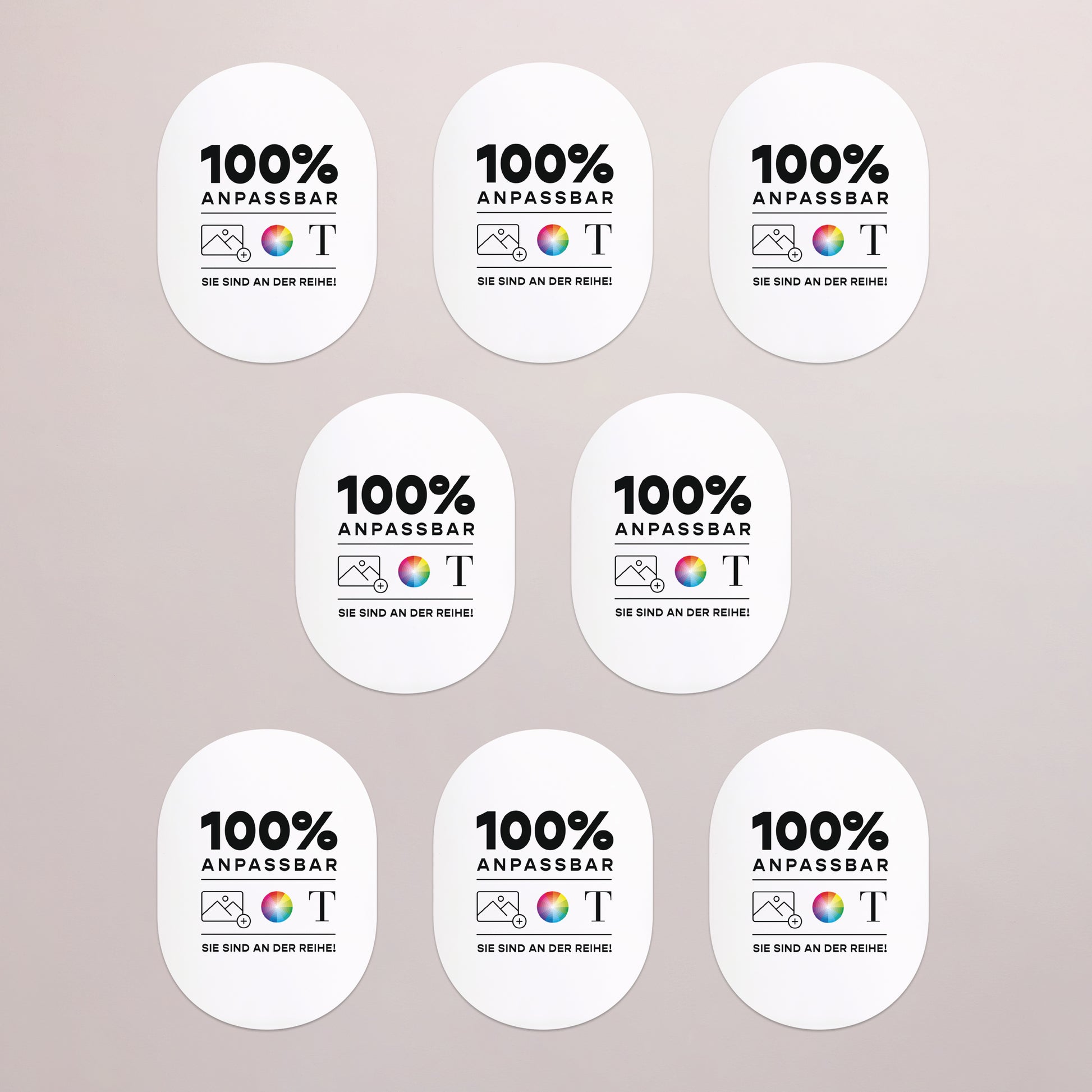Hochzeitseinladung 8er-Pack, magnetisch, oval Mach es selbst VI foto N° 3