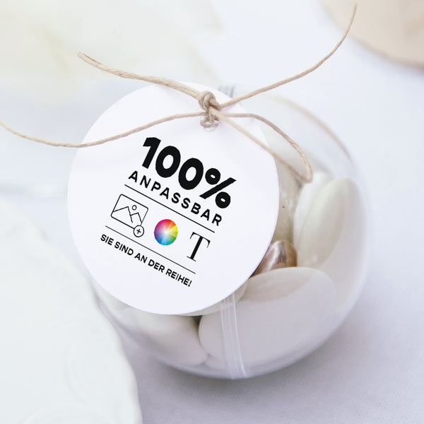 Geschenkbox Hochzeit Kugel mit runder Etikette Mach es selbst VI foto