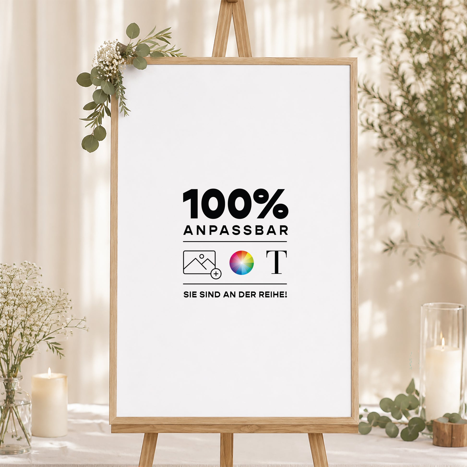 Begrüßungstafel Hochzeit Porträt 60 x 90 cm Mach es selbst VI foto N° 1