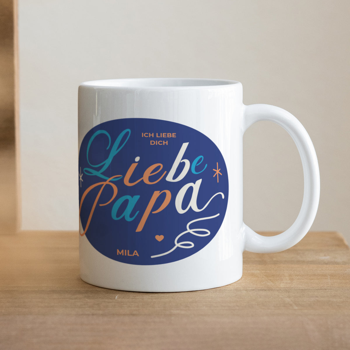 Tasse Objekte Weiß Papa Blau foto N° 1