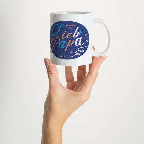 Tasse Objekte Weiß Papa Blau
