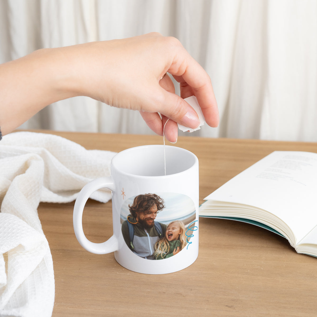 Tasse Objekte Weiß Papa Blau foto N° 3