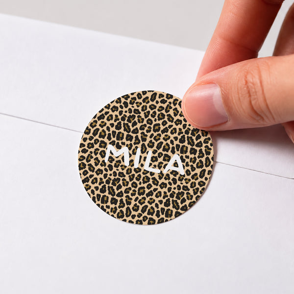 Sticker Geburt Rund Leopard foto