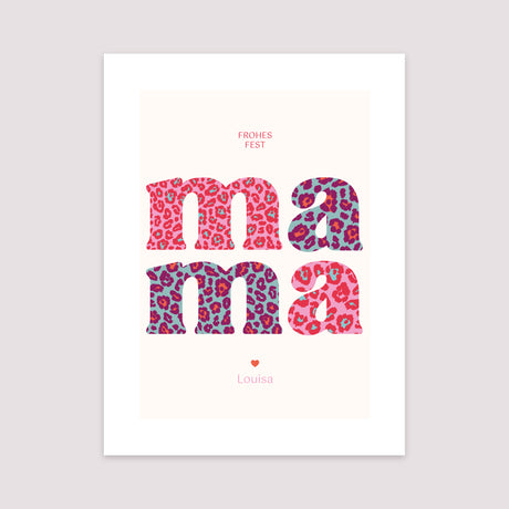 Poster Objekte Porträt Leopard Mama