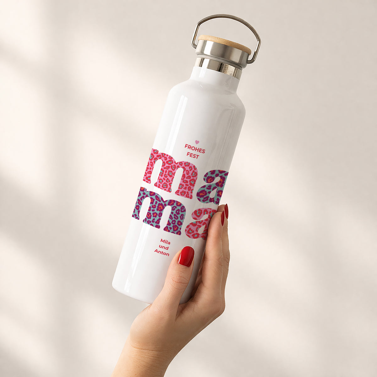Trinkflasche Objekte 75 cl Leopard Mama foto N° 2