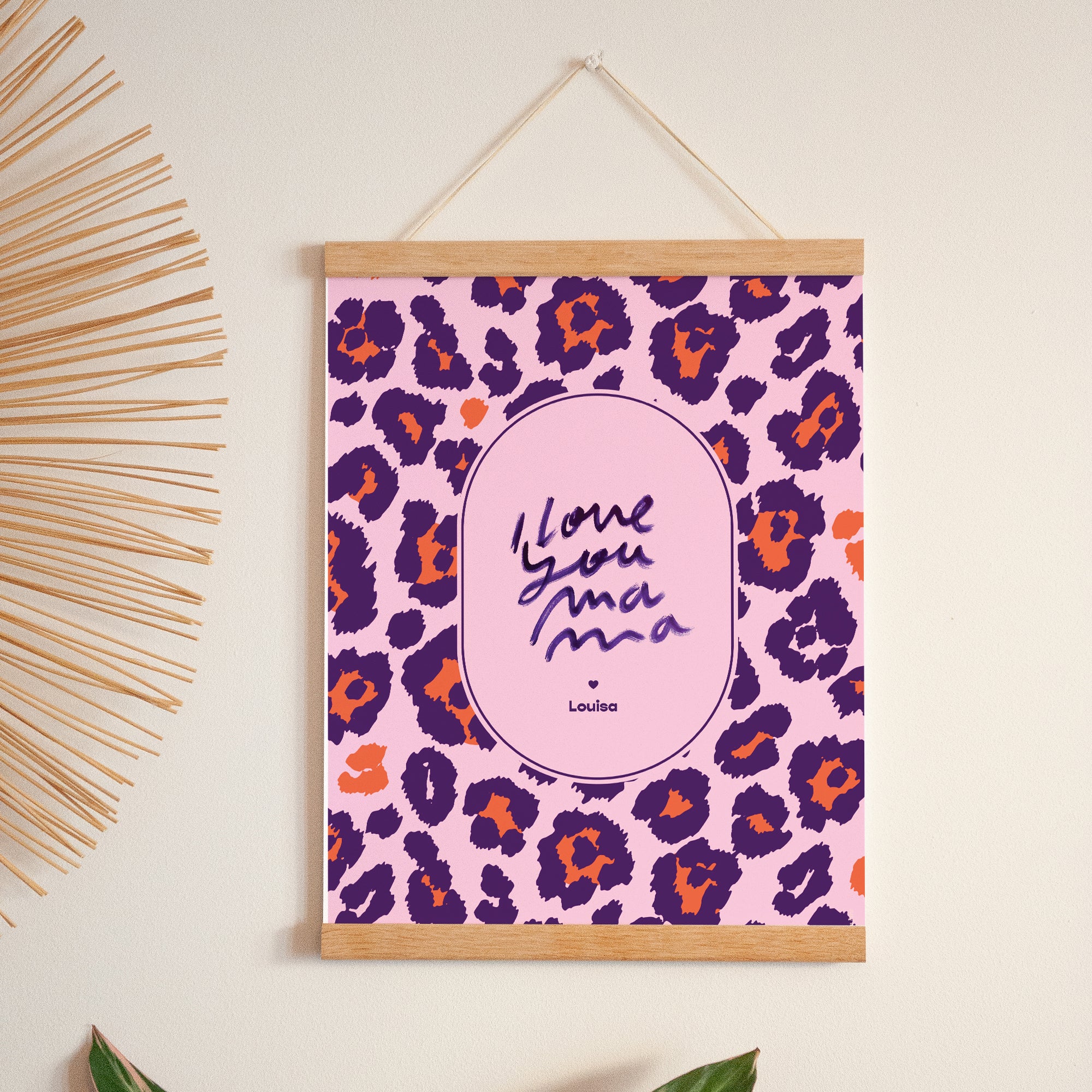 Poster Objekte Porträt Ich liebe dich Leopard foto N° 1