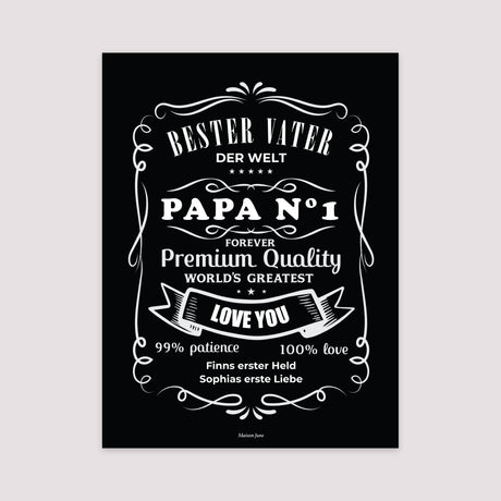 Poster Objekte Porträt Bester Vater für immer.