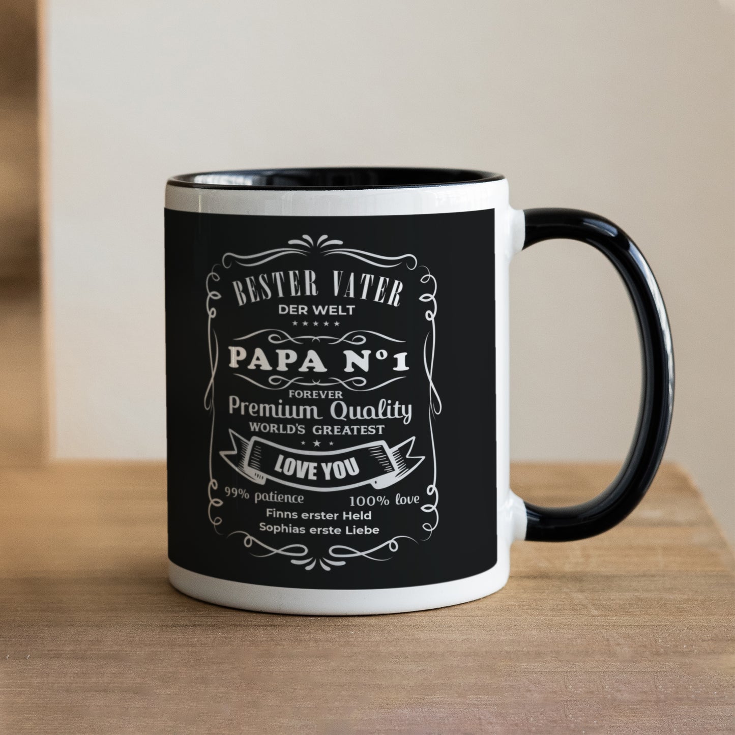 Tasse Objekte Schwarz Bester Vater für immer. foto N° 1