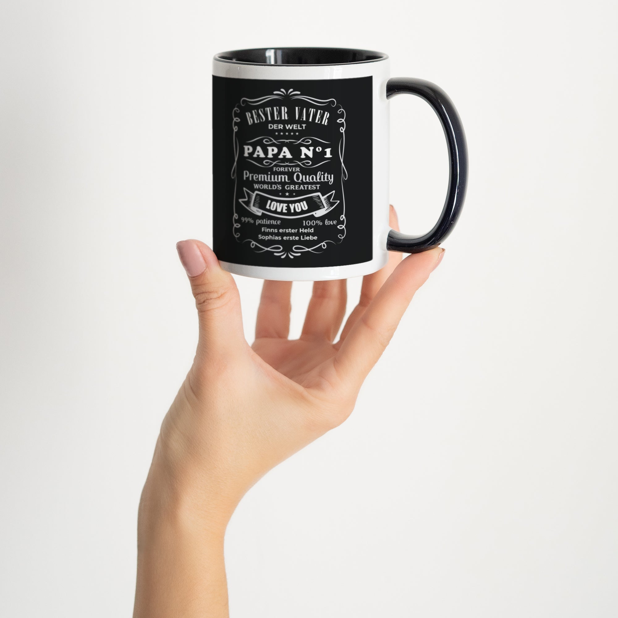 Tasse Objekte Schwarz Bester Vater für immer. foto N° 2