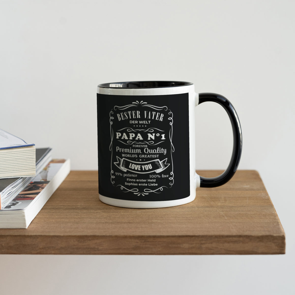 Tasse Objekte Schwarz Bester Vater für immer. foto N° 4