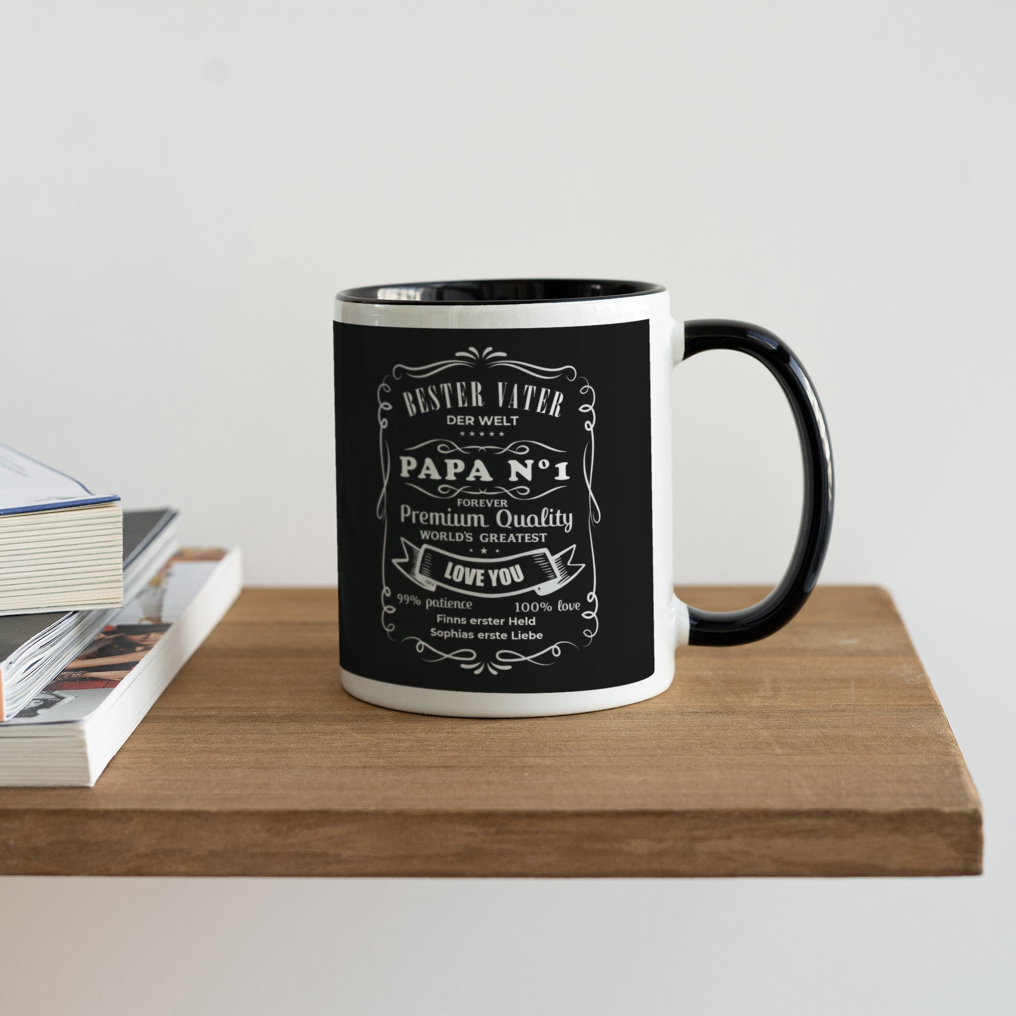 Tasse Objekte Schwarz Bester Vater für immer. foto N° 4