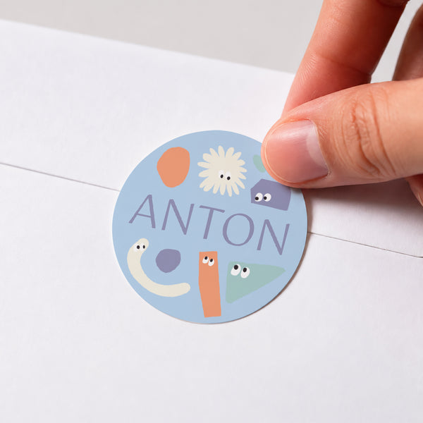 Sticker Geburt Rund Die blauen Chaoten foto