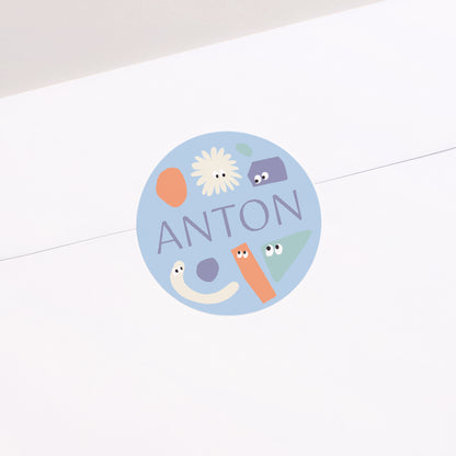 Sticker Geburt Rund Die blauen Chaoten foto N° 2