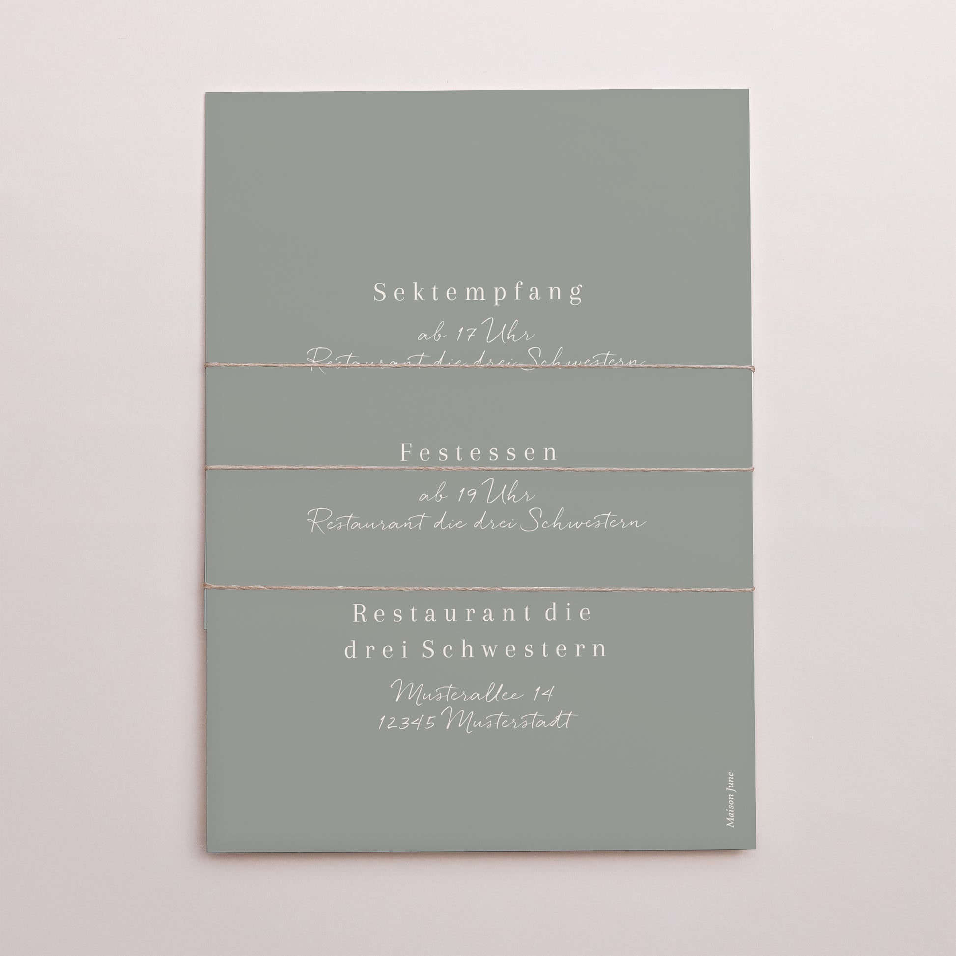 Hochzeitseinladung 3 Karten, Band Romantische Zärtlichkeit. foto N° 4
