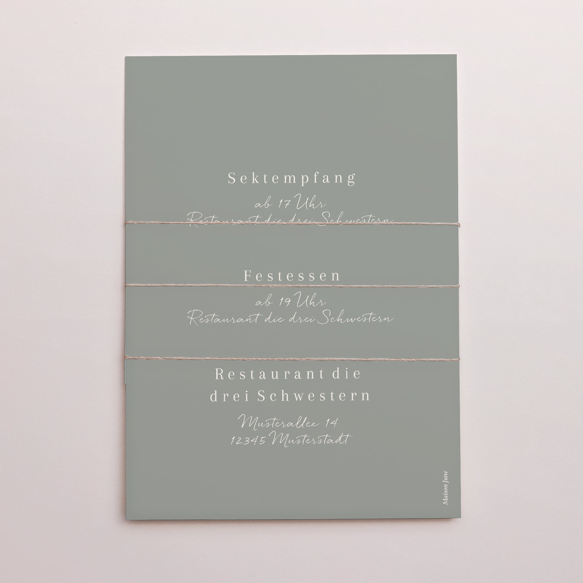 Hochzeitseinladung 3 Karten, Band Romantische Zärtlichkeit. foto N° 4