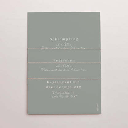 Hochzeitseinladung 3 Karten, Band Romantische Zärtlichkeit. foto N° 4
