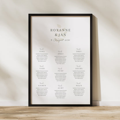 Sitzplan Hochzeit Porträt 60 x 90 cm Romantische Zärtlichkeit. foto N° 1