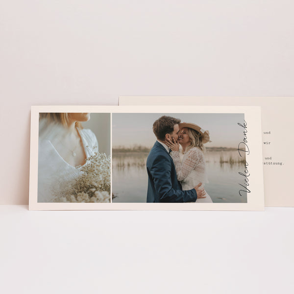 Dankeskarte Hochzeit Panoramische Landschaft Stimmungsvolle Atmosphäre foto
