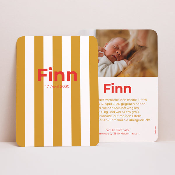 Geburtskarten Porträt, abgerundete Kanten Pouppy foto