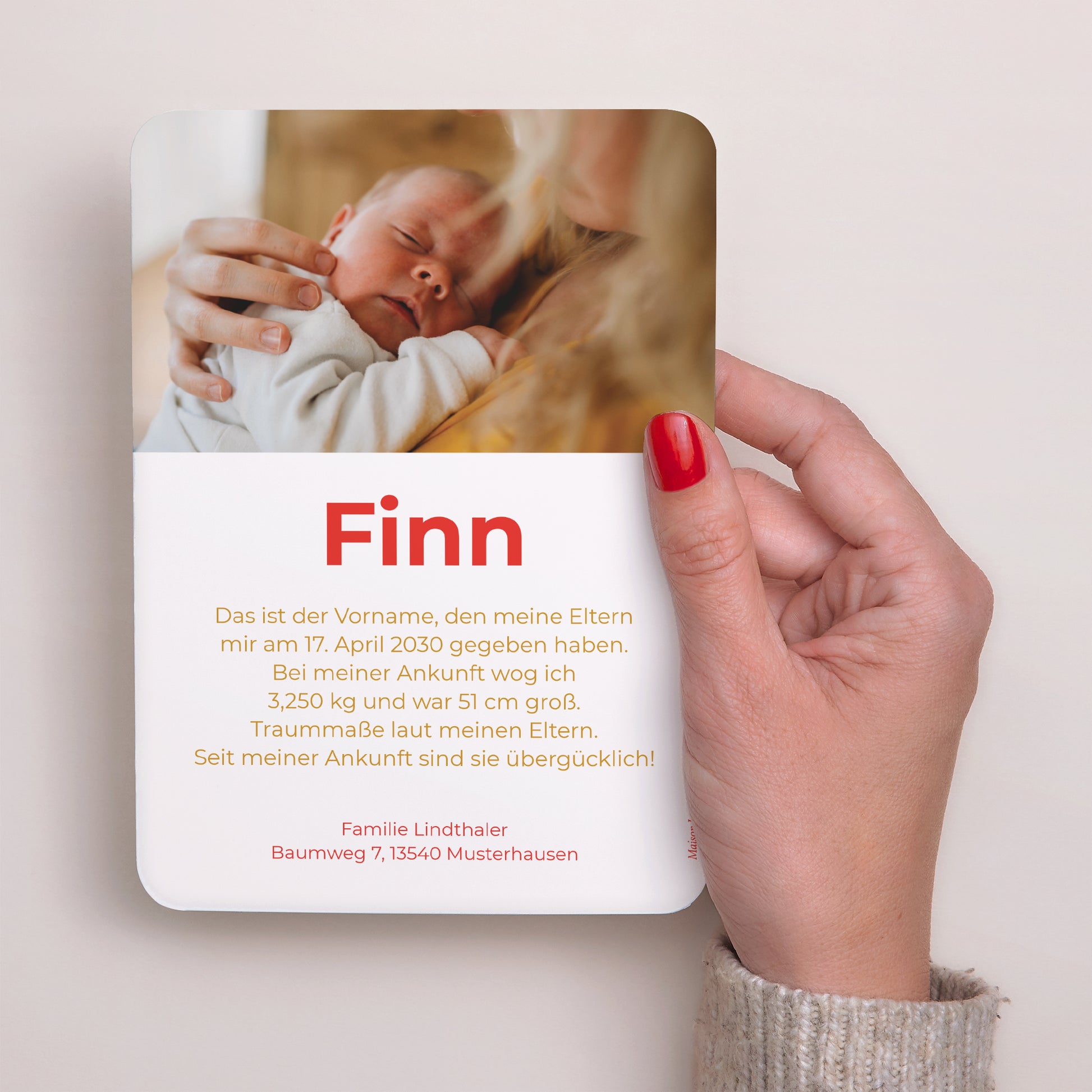 Geburtskarten Porträt, abgerundete Kanten Pouppy foto N° 3