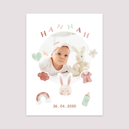 Poster Geburt Porträt Sanfte Pastellfarben. foto N° 2