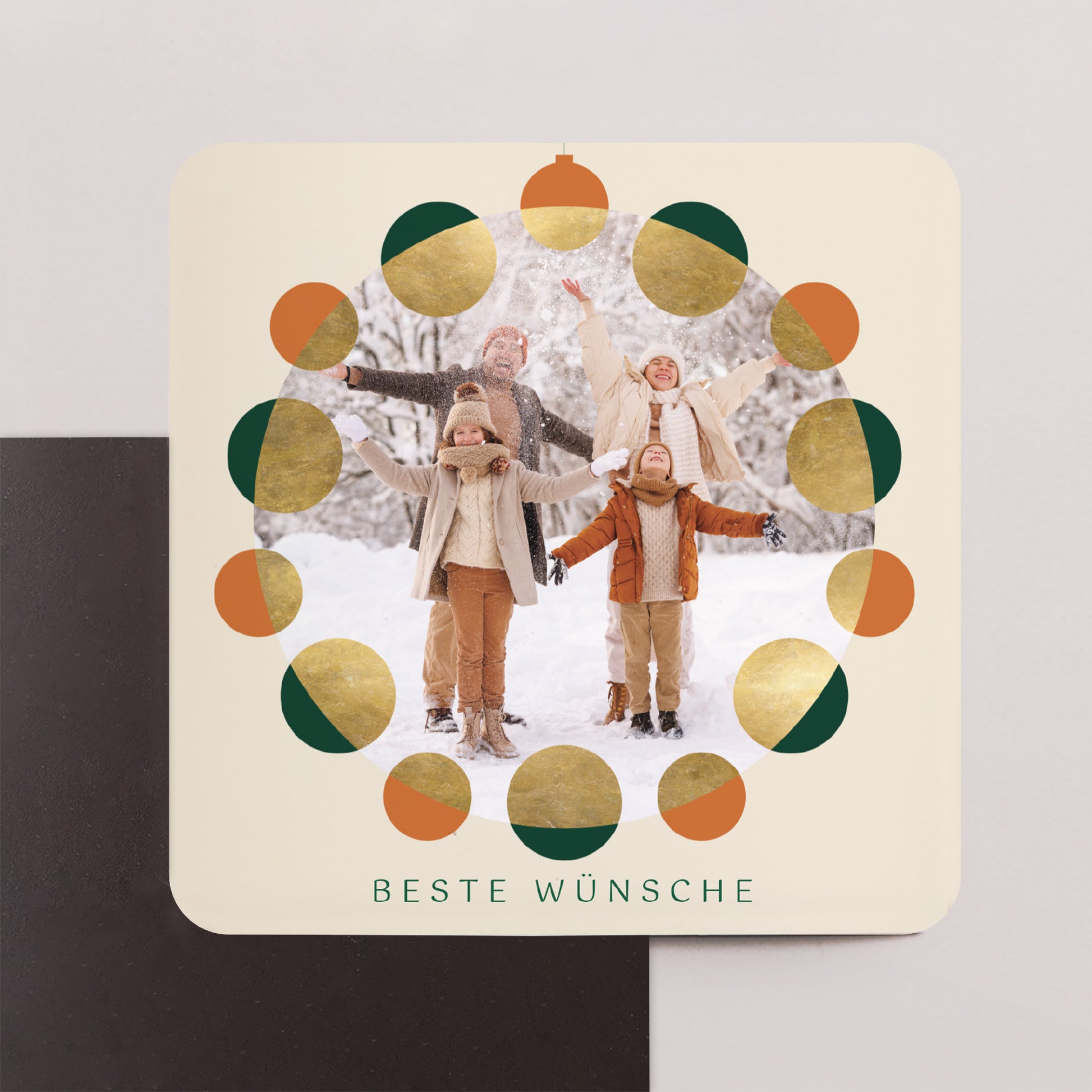 Weihnachtskarte Weihnachten Set von 8, magnetisch, quadratisch mit abgerundeten Ecken Die Wünsche als Schmuck foto N° 1