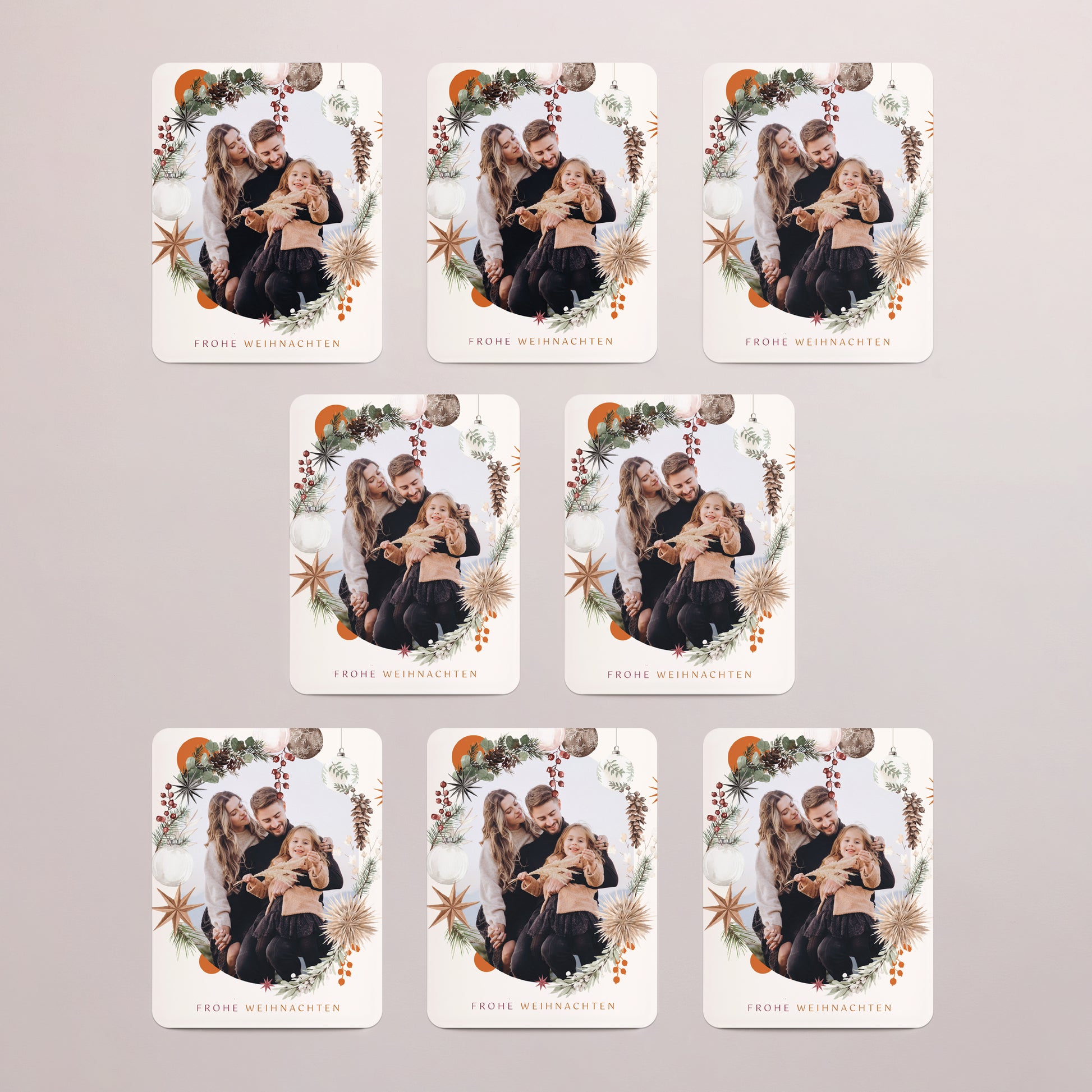 Weihnachtskarte Weihnachten Set von 8, magnetisch, rechteckig mit abgerundeten Ecken Festliches Porträt foto N° 3