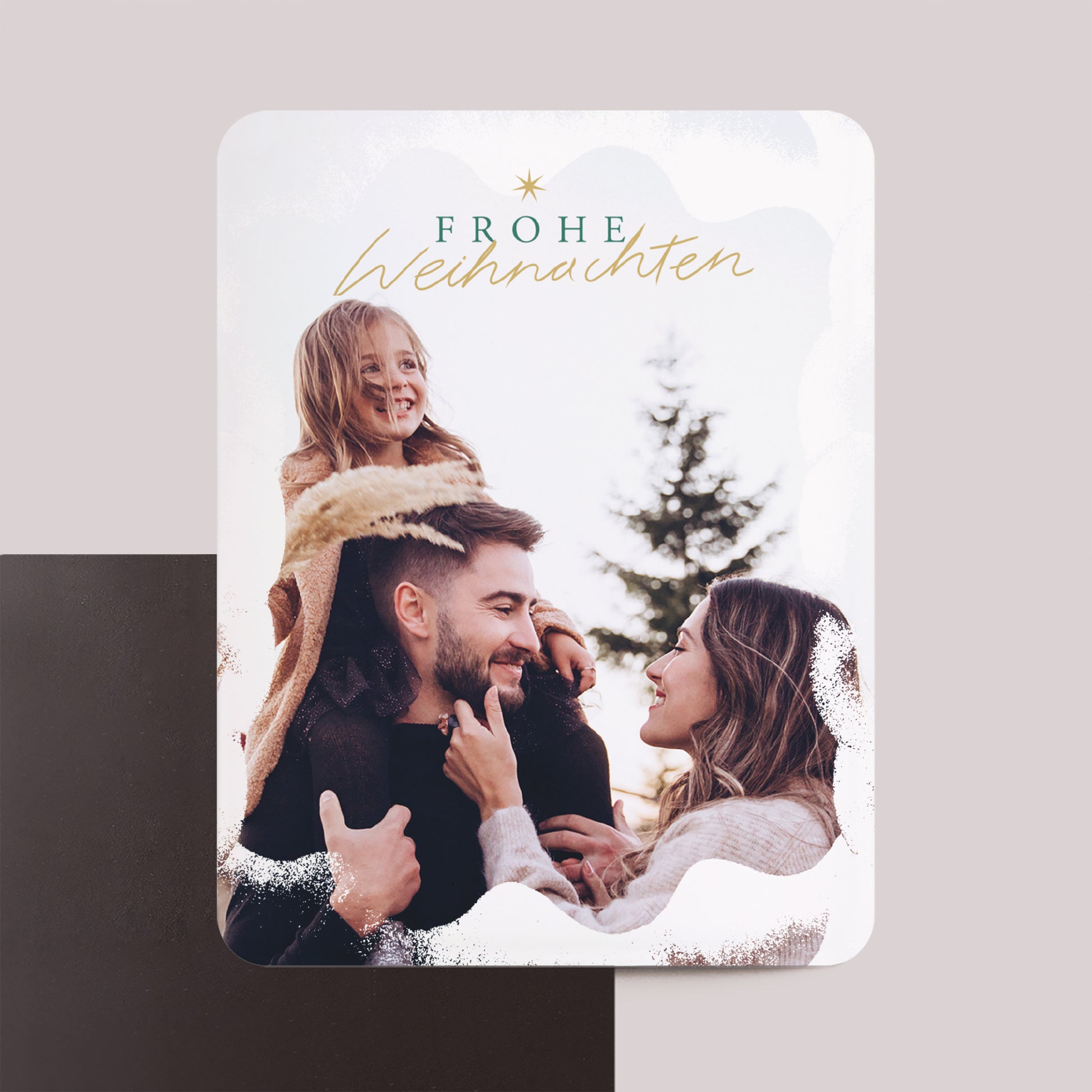 Weihnachtskarte Weihnachten Set von 8, magnetisch, rechteckig mit abgerundeten Ecken Schneeflocken foto N° 1