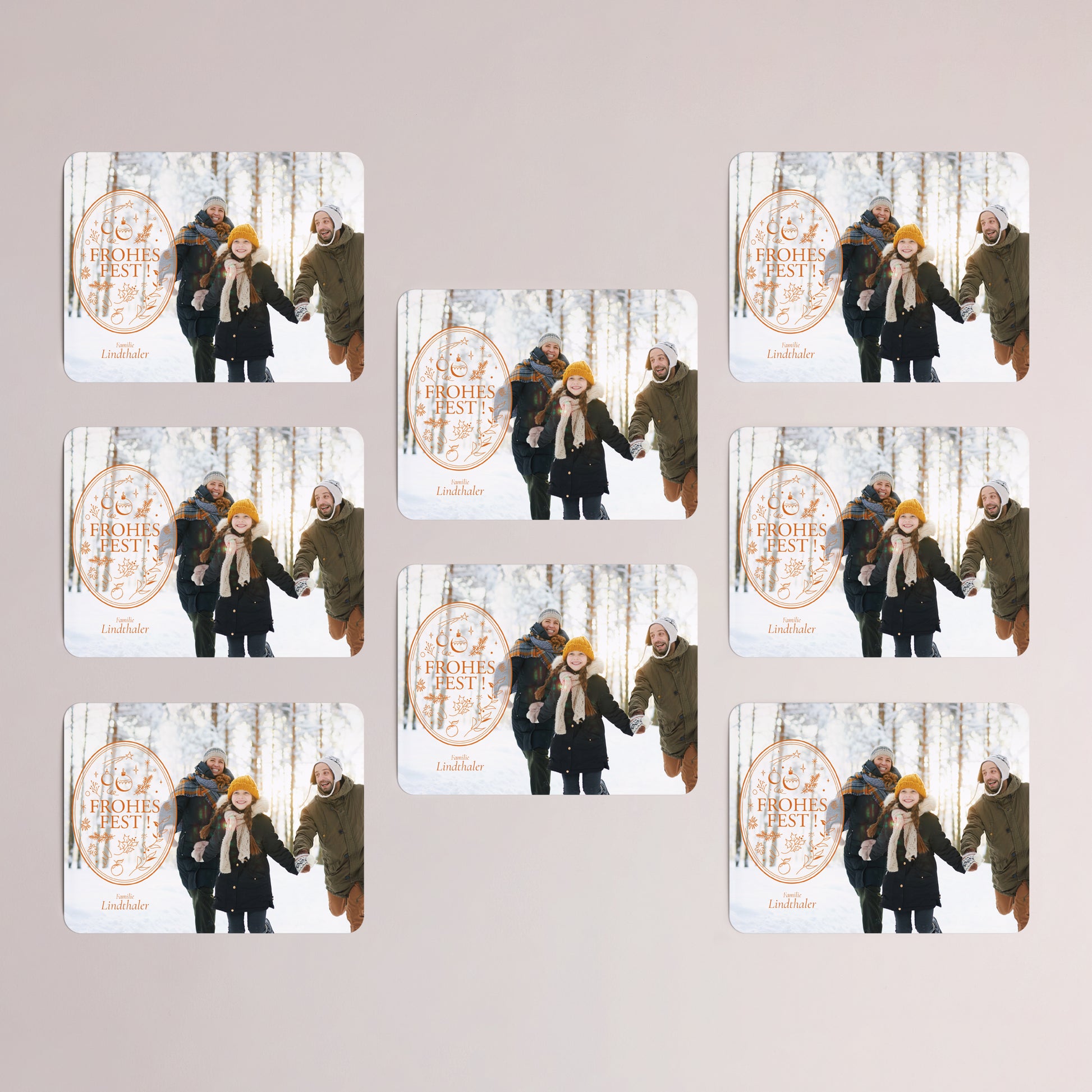 Weihnachtskarte Weihnachten Set von 8, magnetisch, Landschaft, rechteckige abgerundete Ecken Das Emblem foto N° 3