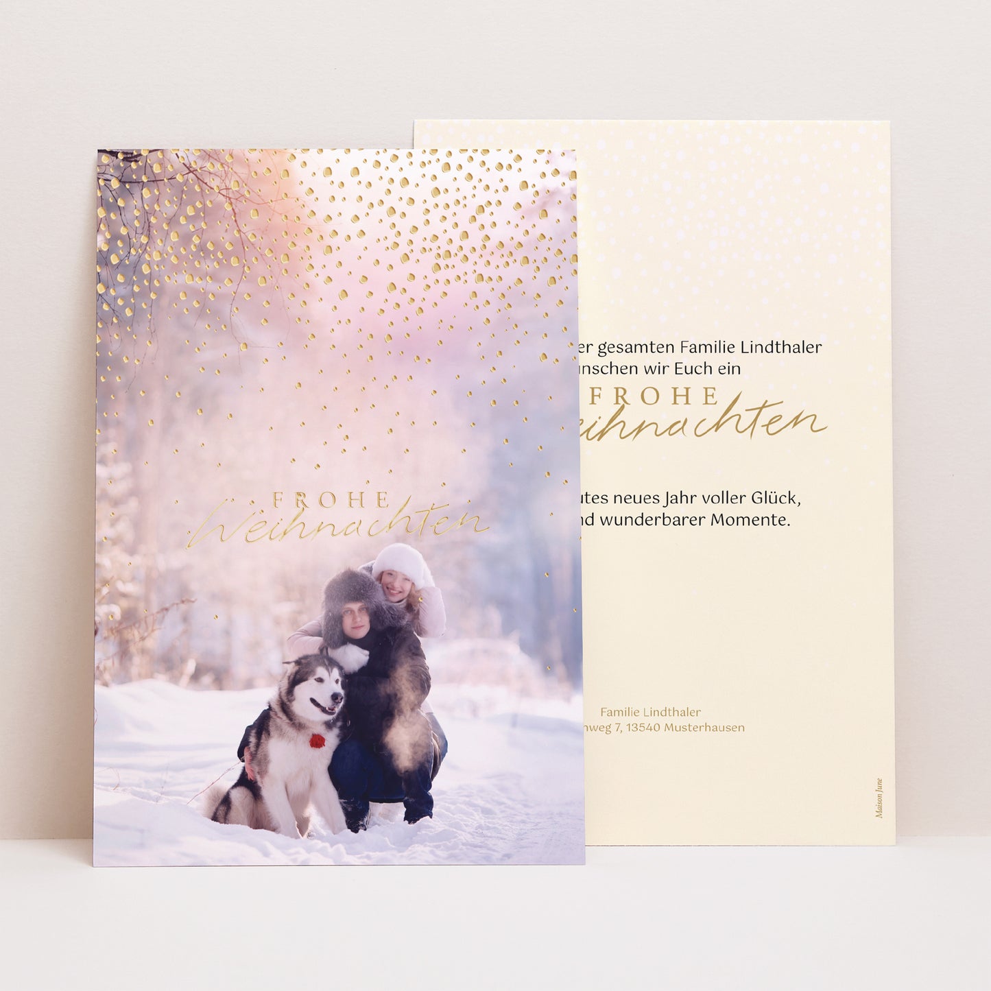 Weihnachtskarte Weihnachten PortraitPorträt Goldener Schnee II foto N° 1