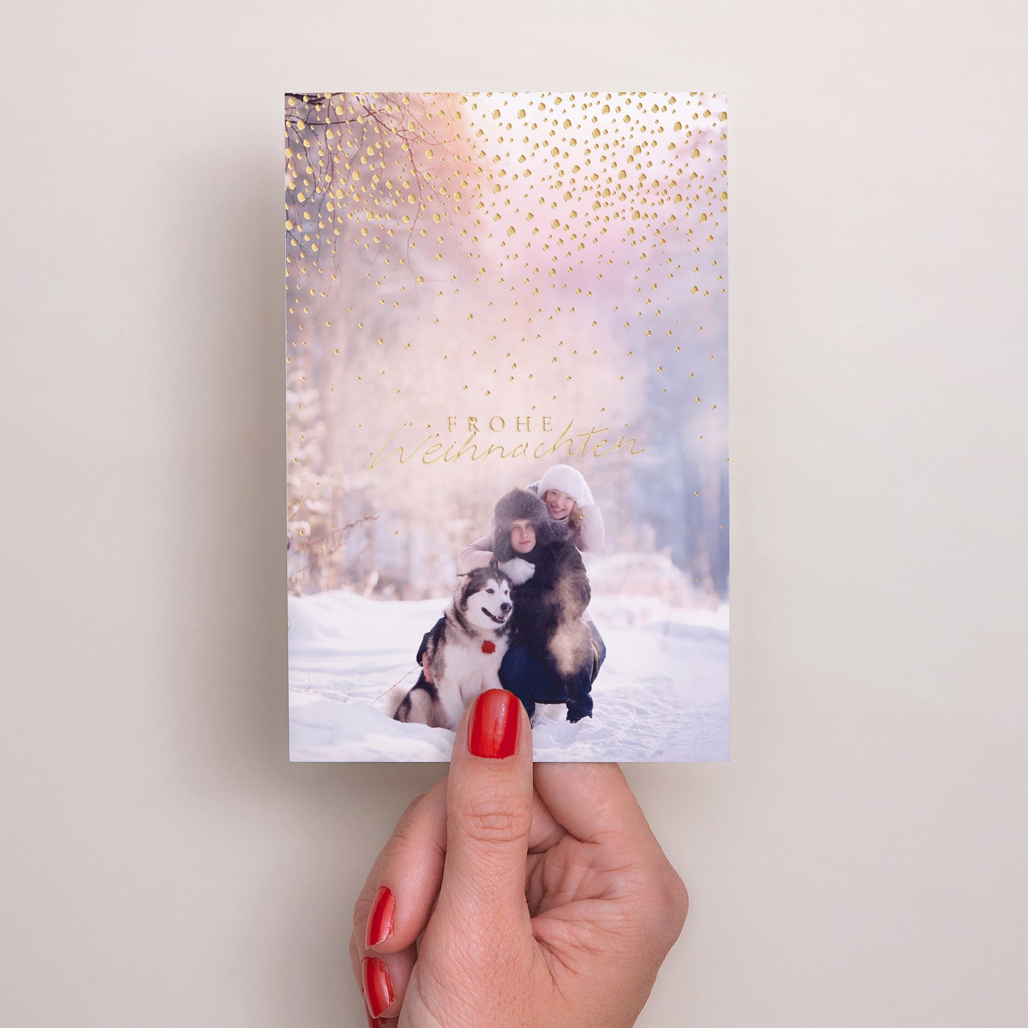 Weihnachtskarte Weihnachten PortraitPorträt Goldener Schnee II foto N° 2