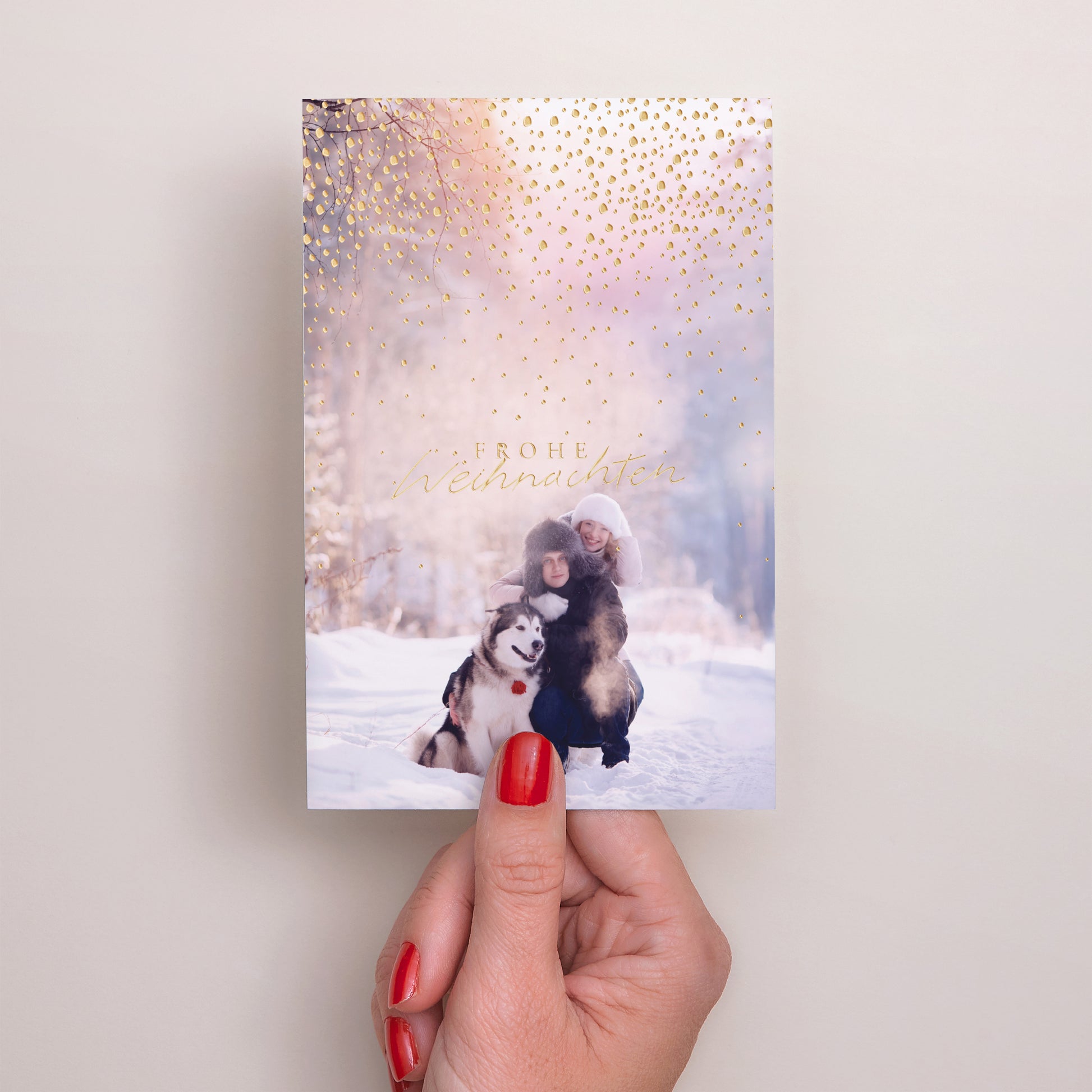 Weihnachtskarte Weihnachten PortraitPorträt Goldener Schnee II foto N° 2