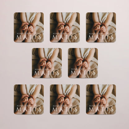 Geburtskarten Set von 8, magnetisch, quadratisch mit abgerundeten Ecken Hallo Baby! foto N° 3
