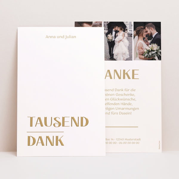 Dankeskarte Hochzeit PortraitPorträt Tausend Dank foto