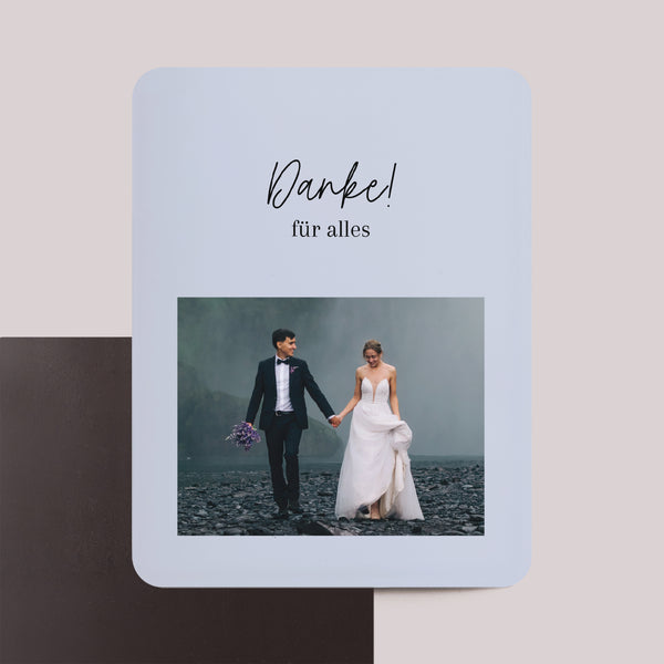 Dankeskarte Hochzeit Set von 8, magnetisch, rechteckig mit abgerundeten Ecken Danke ! foto