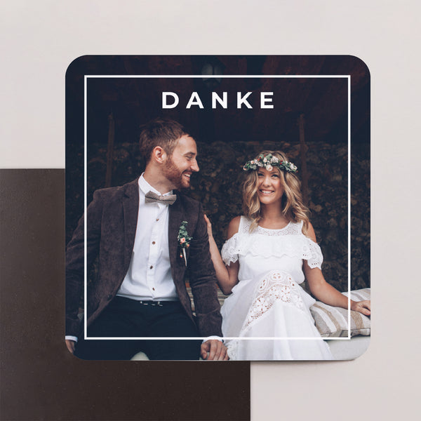 Dankeskarte Hochzeit Set von 8, magnetisch, quadratisch mit abgerundeten Ecken unvergessliche Erinnerungen foto