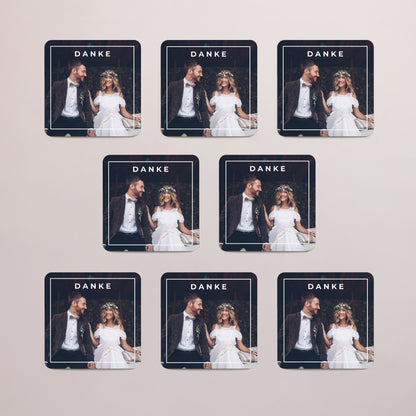 Dankeskarte Hochzeit Set von 8, magnetisch, quadratisch mit abgerundeten Ecken unvergessliche Erinnerungen foto N° 3