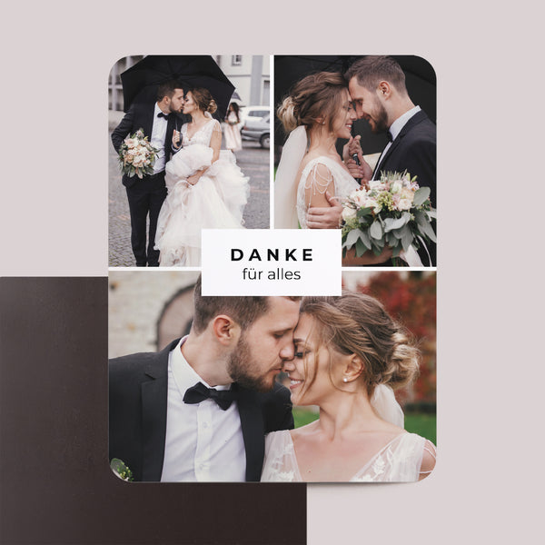 Dankeskarte Hochzeit Set von 8, magnetisch, rechteckig mit abgerundeten Ecken Vielen Dank! foto