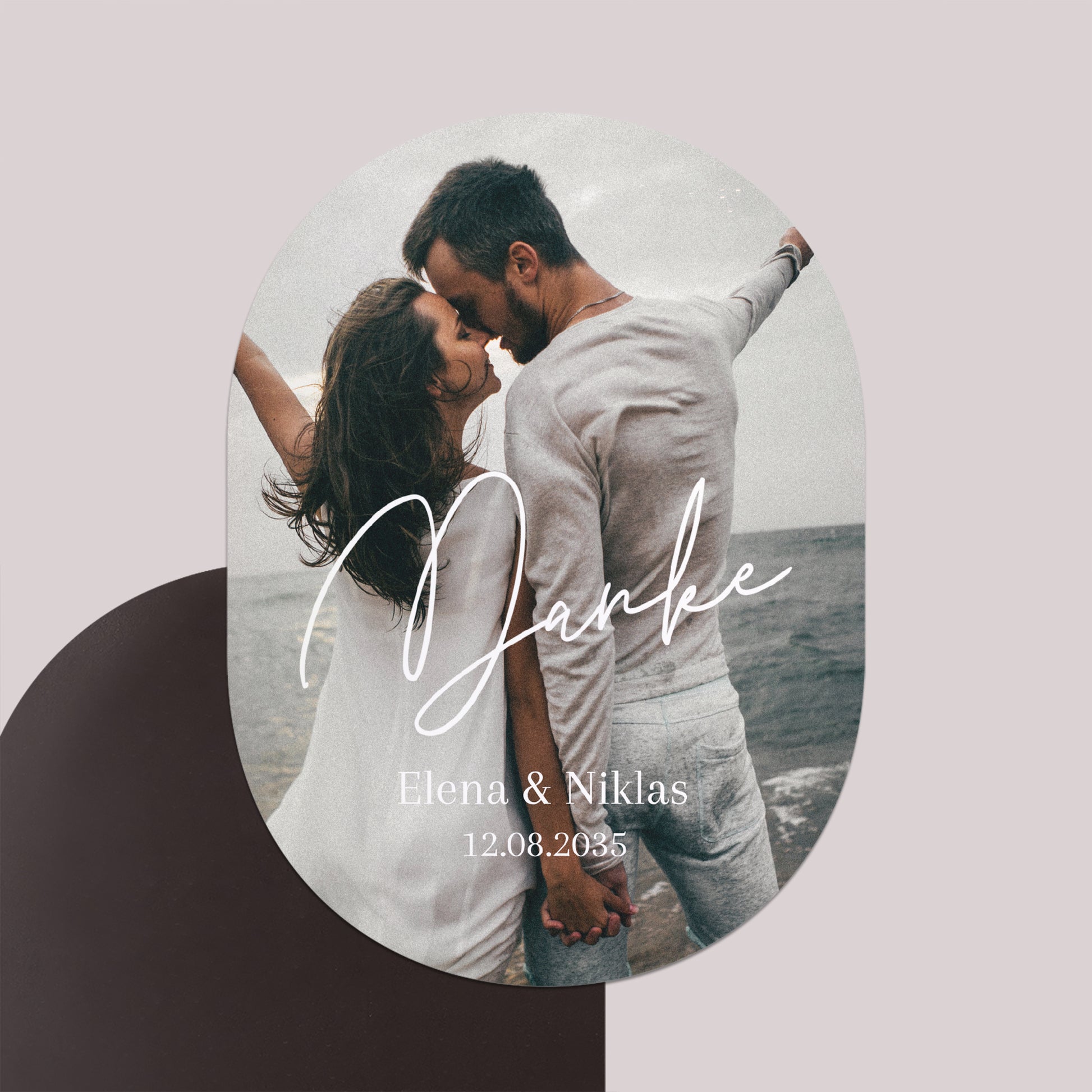 Dankeskarte Hochzeit 8er-Pack, magnetisch, oval Ich liebe dich III foto N° 1