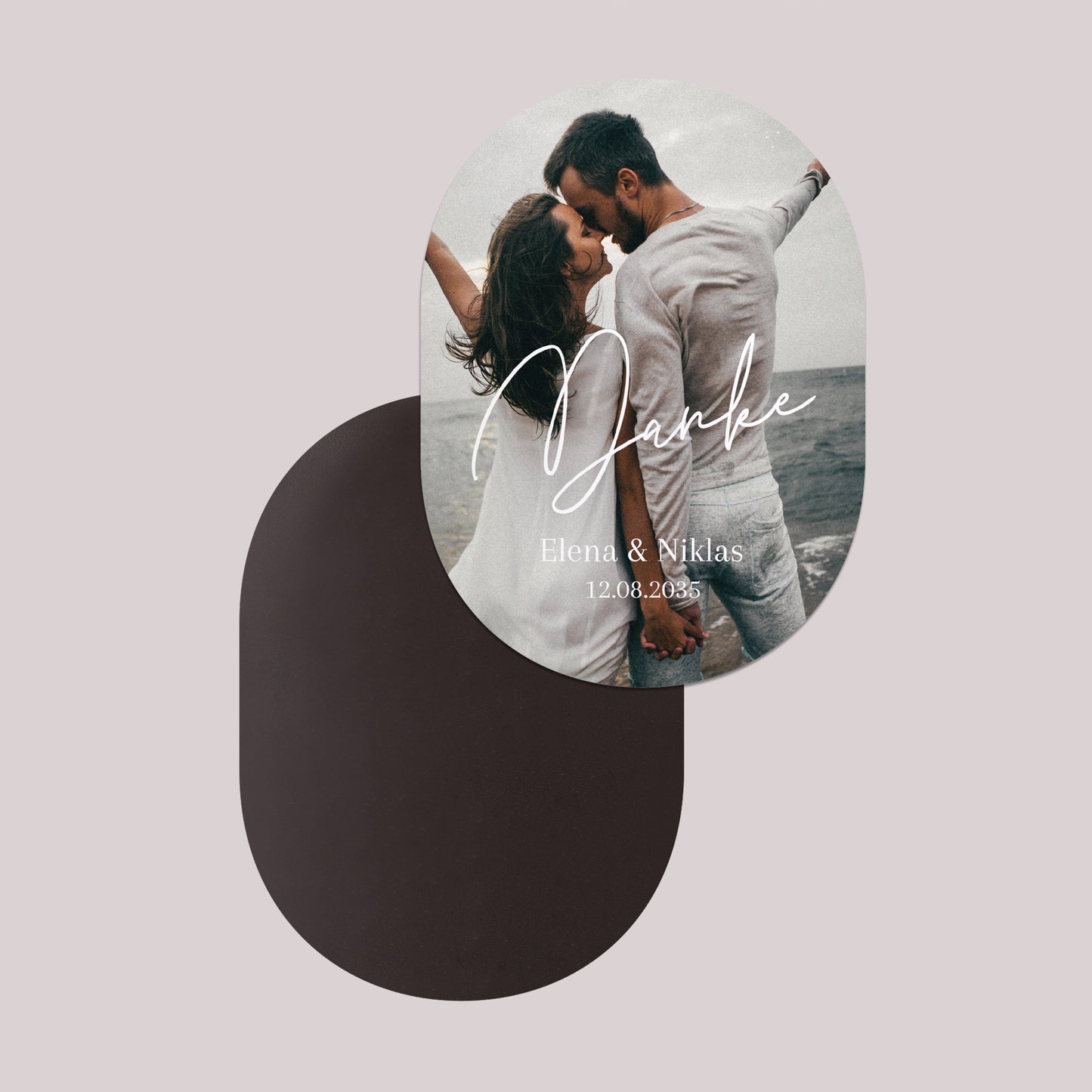 Dankeskarte Hochzeit 8er-Pack, magnetisch, oval Ich liebe dich III foto N° 2