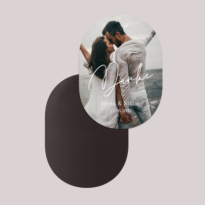 Dankeskarte Hochzeit 8er-Pack, magnetisch, oval Ich liebe dich III foto N° 2