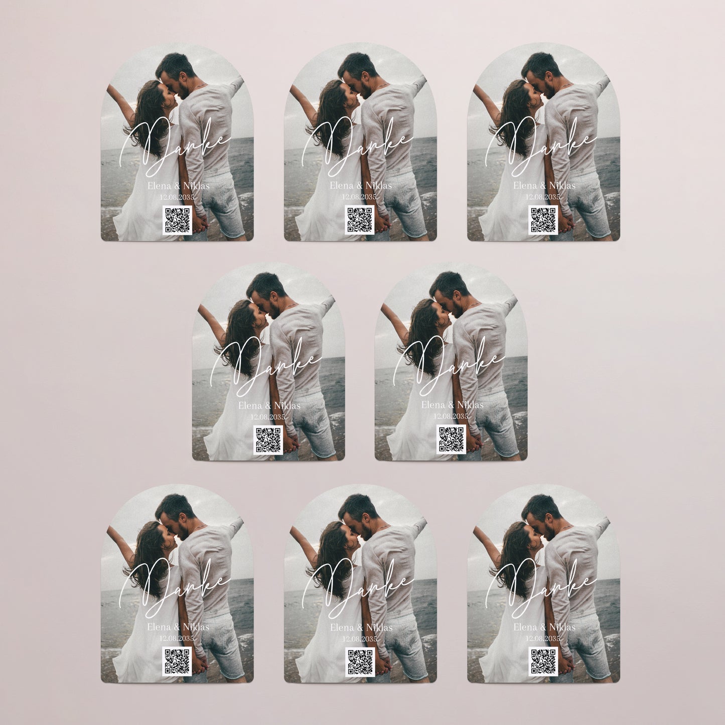 Dankeskarte Hochzeit 8er-Pack, magnetisch, Bogen Ich liebe dich III foto N° 3