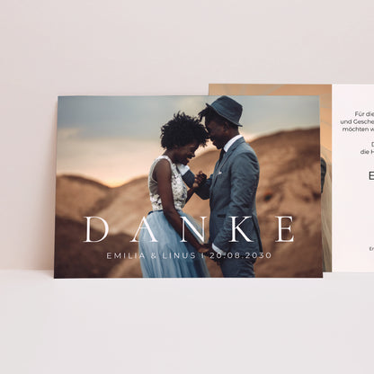 Dankeskarte Hochzeit Landschaft D A N K E foto N° 1