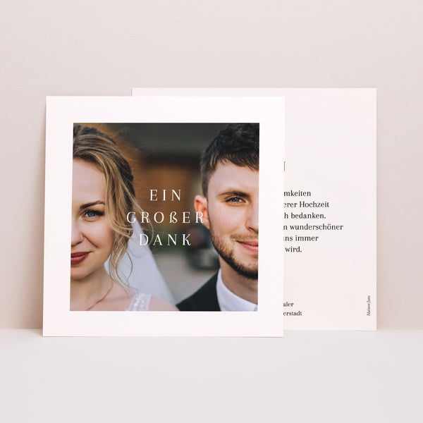 Dankeskarte Hochzeit Einfaches Quadrat Von ganzem Herzen! foto