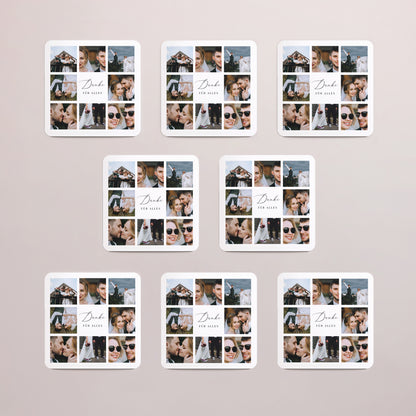 Dankeskarte Hochzeit Set von 8, magnetisch, quadratisch mit abgerundeten Ecken danke in Bildern foto N° 3