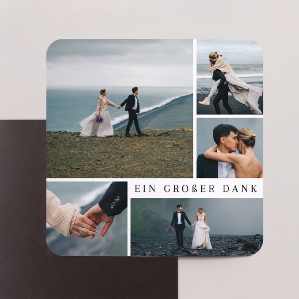 Dankeskarte Hochzeit Set von 8, magnetisch, quadratisch mit abgerundeten Ecken Vielen Dank II foto